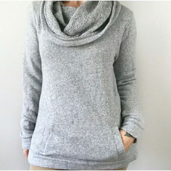 J.Crew Mercantile Sweater High Cowl Neck Pullover Womens Sz XS Gray Pockets Wool - Picture 1 of 11